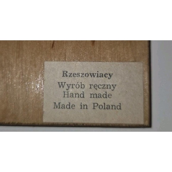 Vintage Polish Folk Art Wooden Wall Plaques Set Handmade In Poland Regional... - Picture 13 of 15